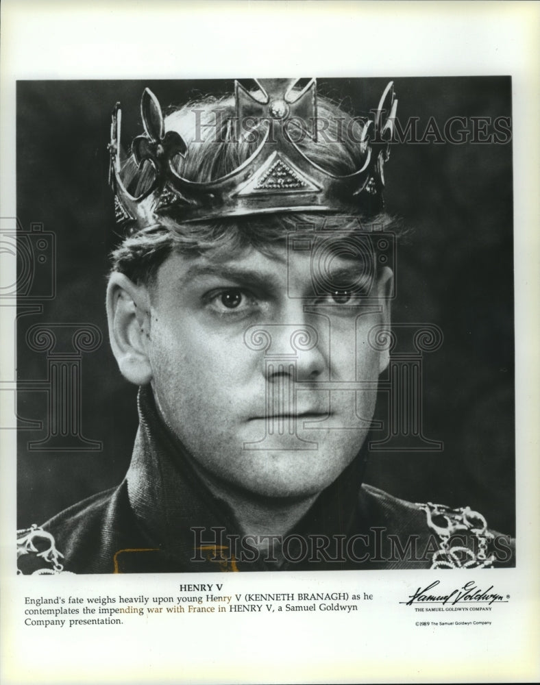 1990 Press Photo Kenneth Branagh as Henry V in "Henry V" - mjp00971 - Historic Images