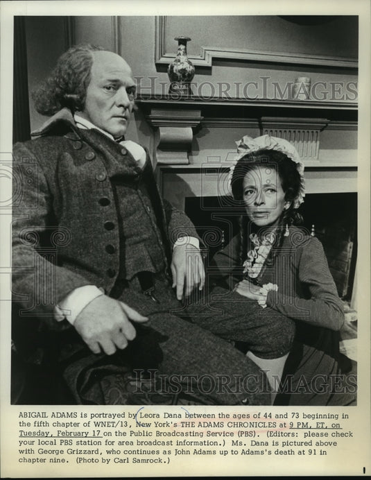 1976 Press Photo Leora Dana & George Grizzard in The Adams Chronicles - Historic Images
