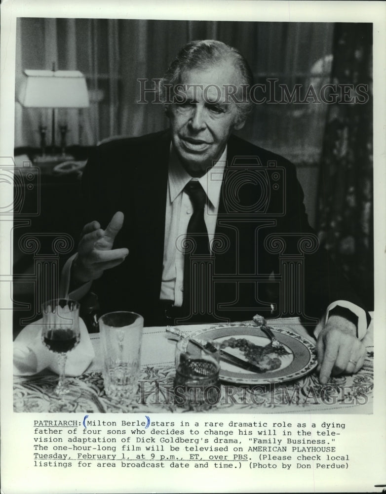 1983, Milton Berle in a dramatic role in &quot;Family Business&quot; - Historic Images