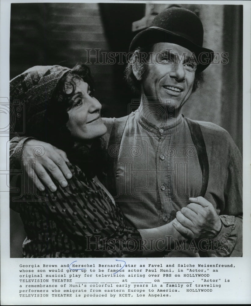 1978 Press Photo Georgia Brown and Herschel Bernardi in "Actor" - mjp01220 - Historic Images