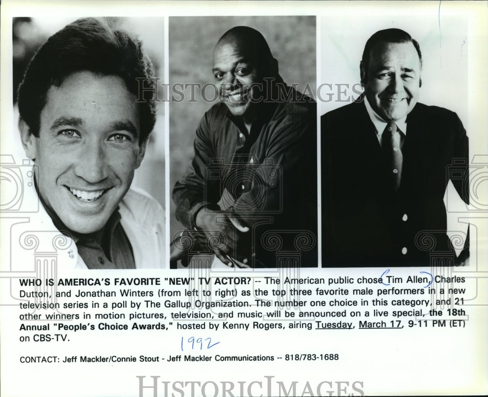 1992, Tim Allen, Charles Dutton and Jonathan Winters - mjp01419 - Historic Images