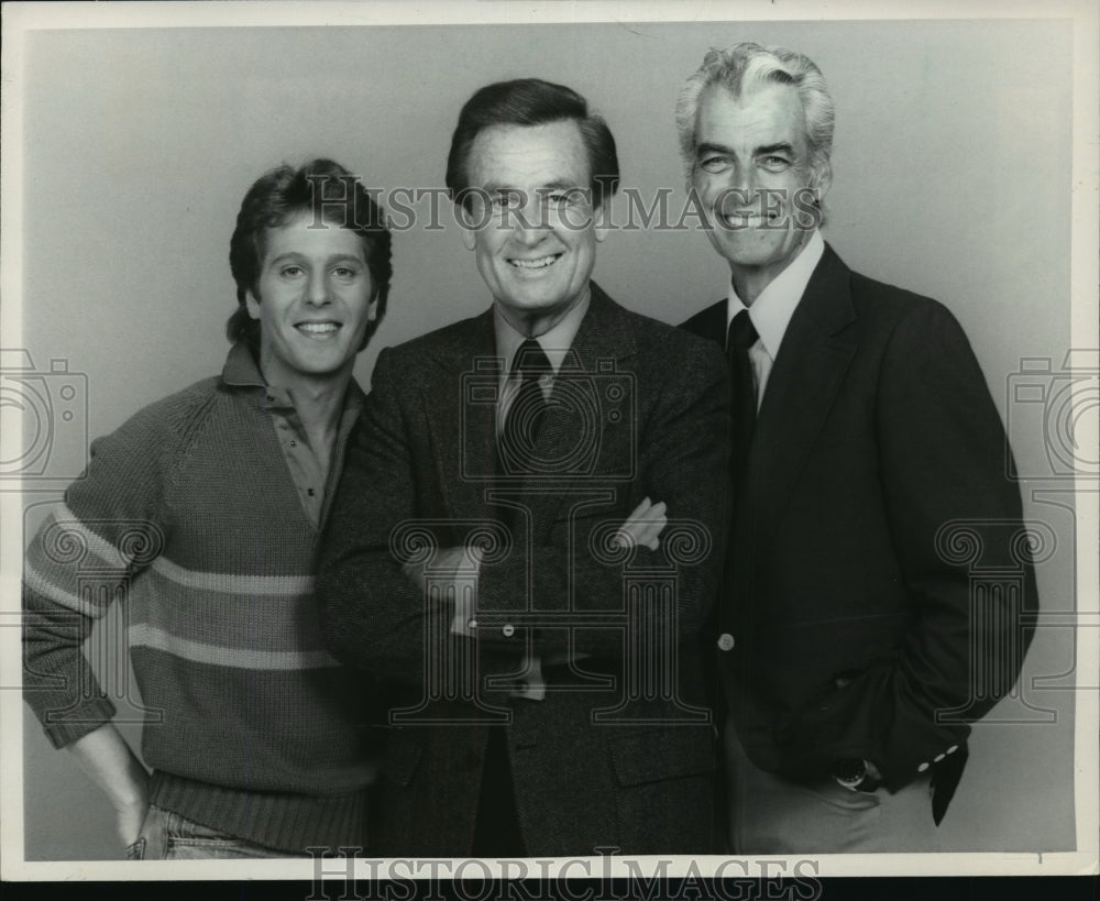 1985, Bob Barker with Bill Beyers and Rory Calhoun - mjp01426 - Historic Images