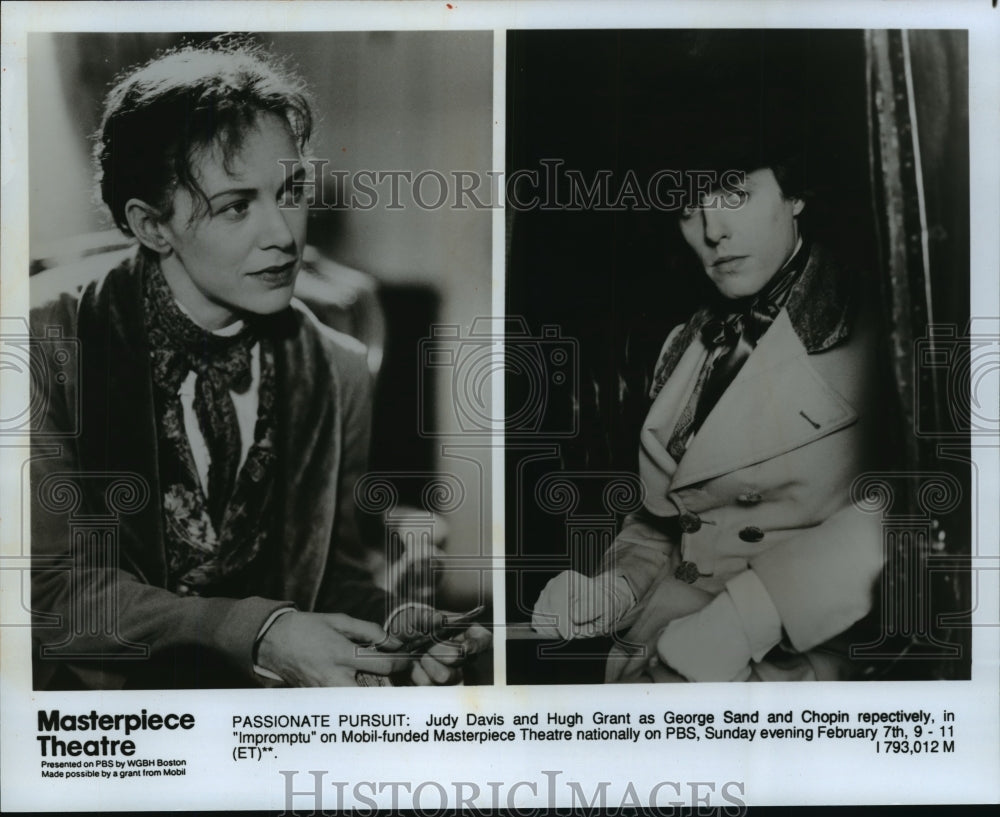 1993, Judy Davis and Hugh Grant in "Impromptu" - mjp01674 - Historic Images