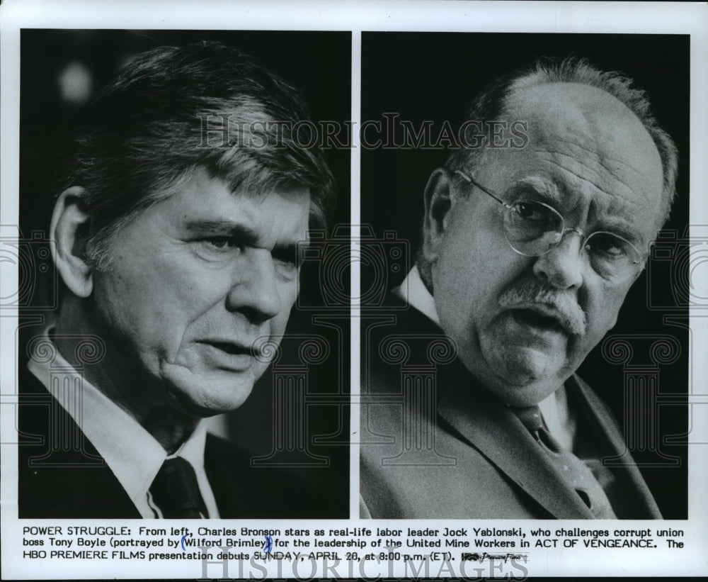 1986 Press Photo Charles Bronson and Wilford in Act of Vengeance - mjp01725 - Historic Images