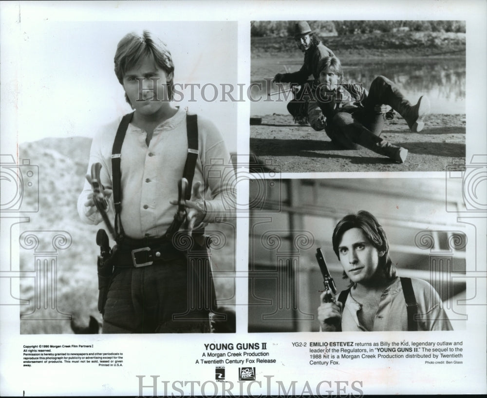 1990 Press Photo Emilio Estevez returns as Bill the Kid in "Young Guns II"-Historic Images