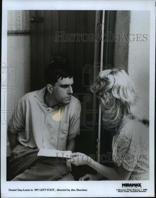 1990 Press Photo Oscar nominee Daniel Day Lewis in "My Left Foot" - mjp01933 - Historic Images