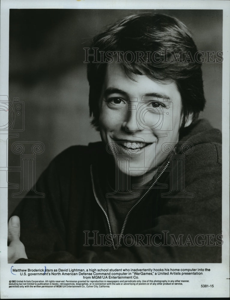 1983 Press Photo Matthew Broderick stars as David Lightman in &quot;WarGames&quot; - Historic Images