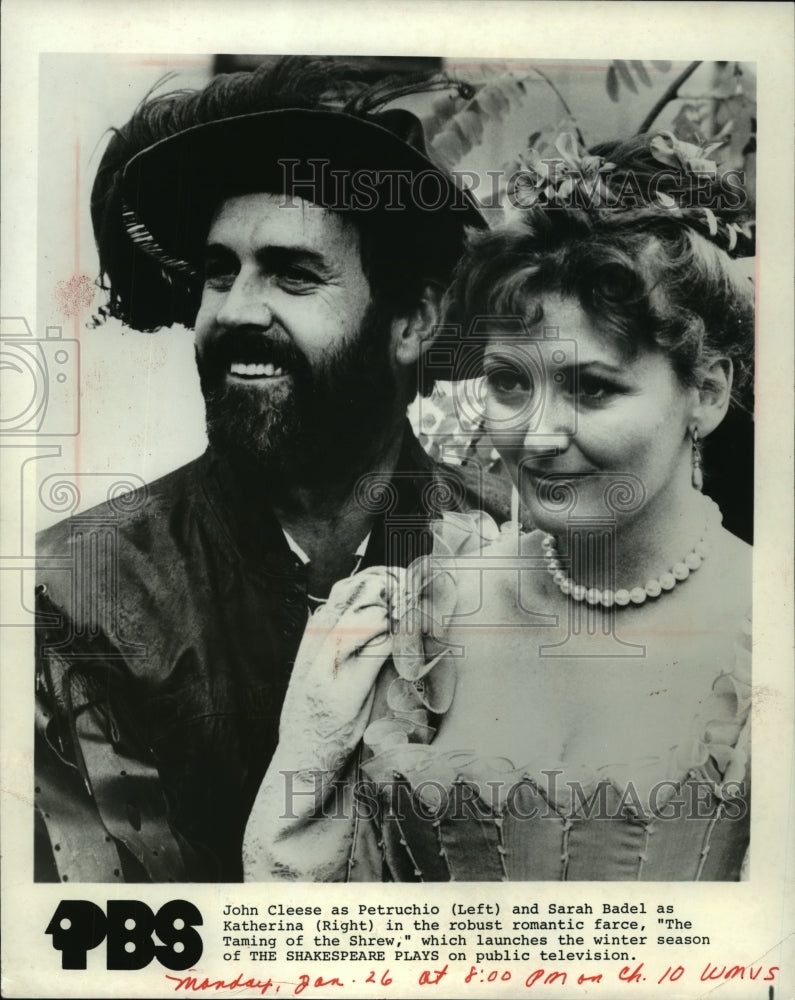 1980, John Cleese and Sarah Badel in &quot;The Taming of the Shrew&quot; - Historic Images