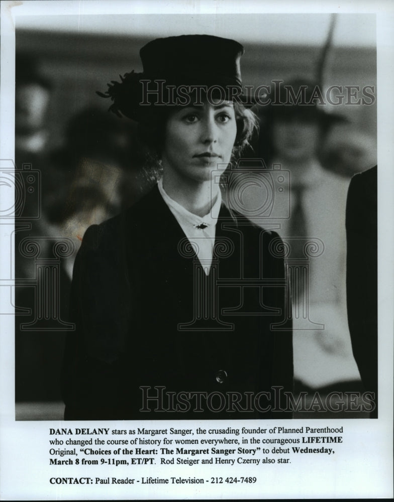 1995 Press Photo Dana Delany in Choices of the Heart: The Margaret Sanger Story- Historic Images