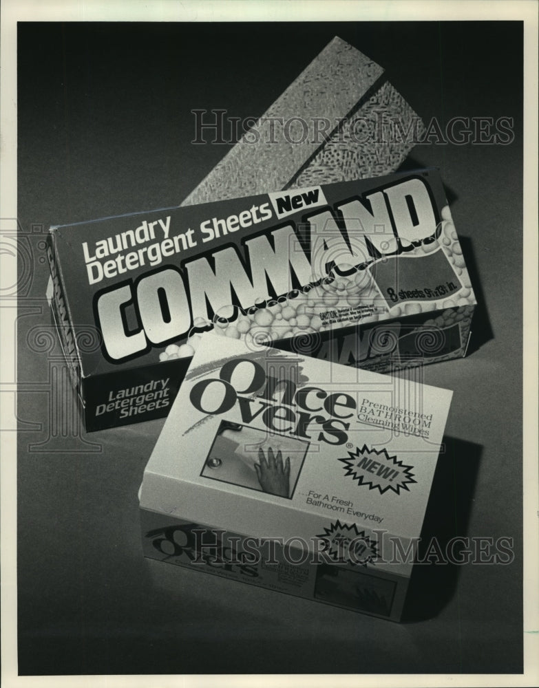 1987 Press Photo Cleaning products from Kimberly-Clark - mjp02279- Historic Images