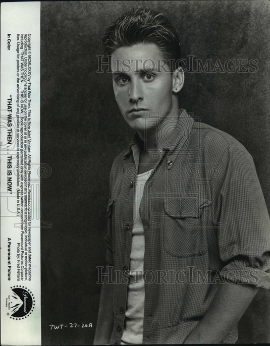 1987 Emilio Estevez in "That Was Then... This Is Now"  - Historic Images
