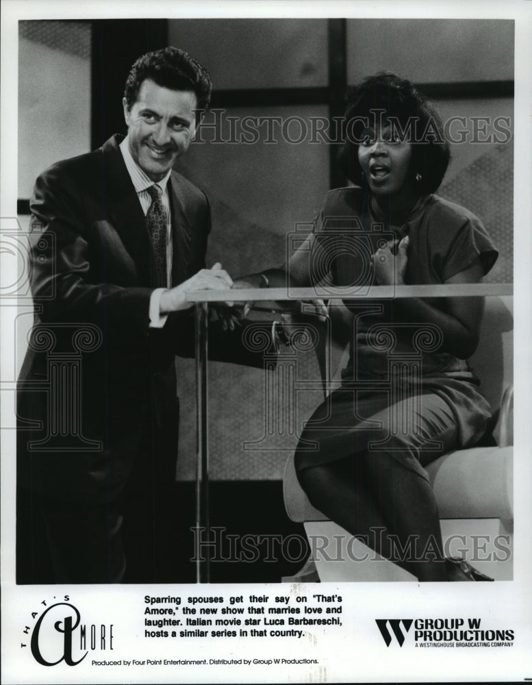 1993 Press Photo Host Luca Barbareschi in That's Amore - mjp02651- Historic Images