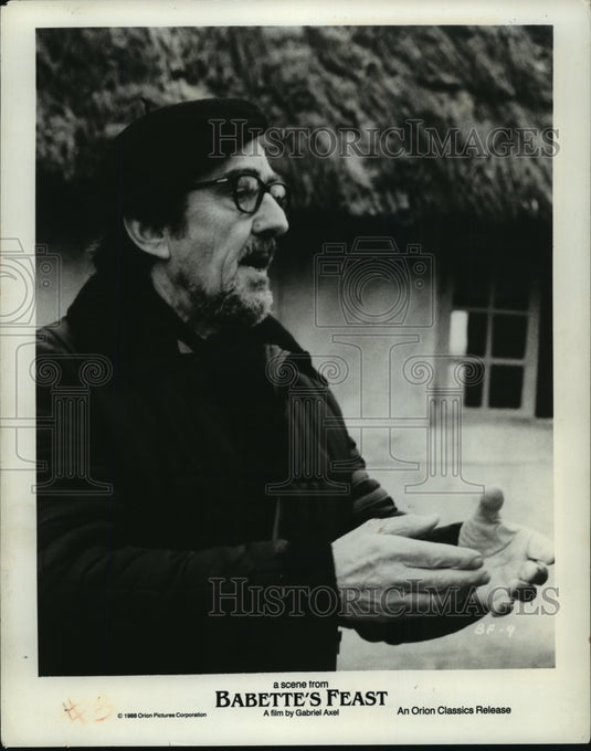 1988 Press Photo Gabriel Axel, Director on Set of Babette's Feast - mjp02683 - Historic Images