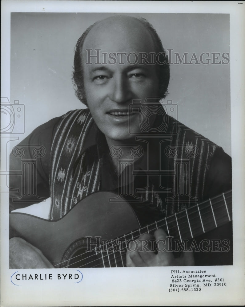1977 Press Photo Guitarist Charlie Byrd - mjp02751-Historic Images