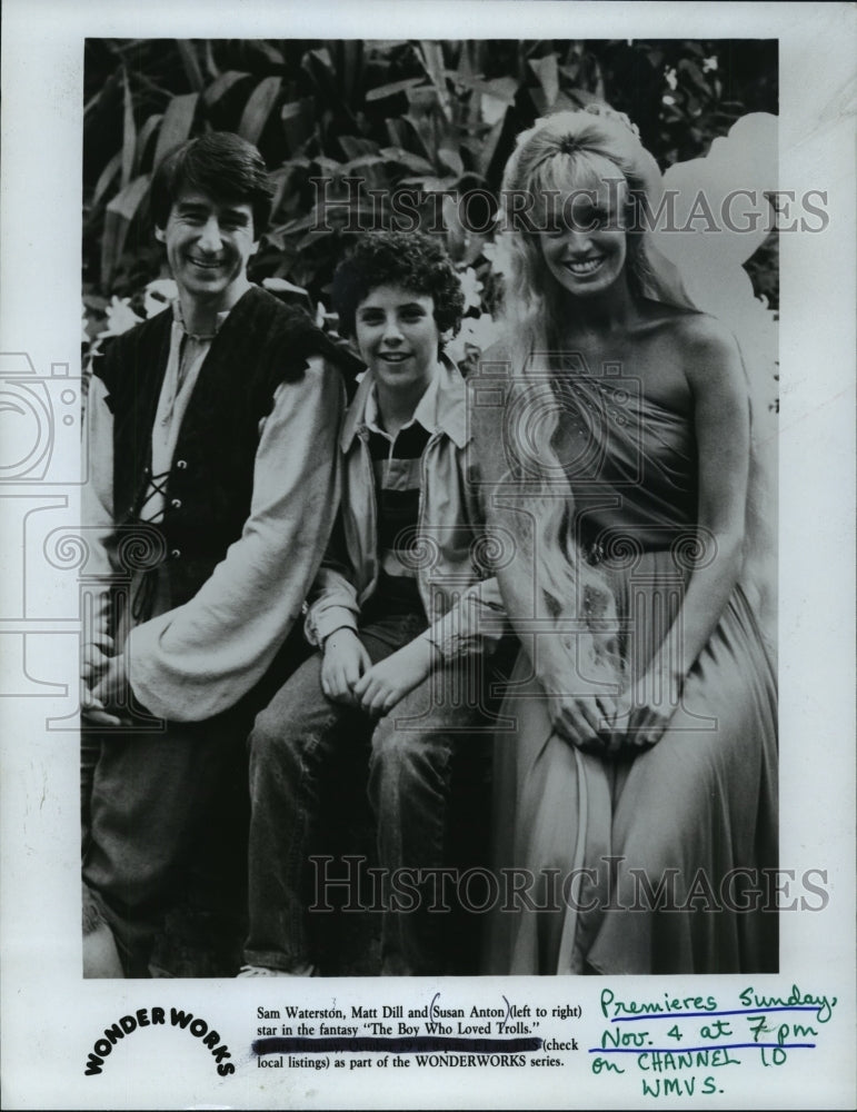 1984 Press Photo Sam Waterston, Matt Dill & Susan Anton Star Together in Movie - Historic Images