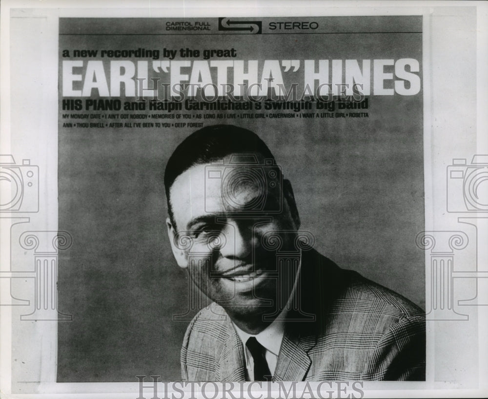 1963 Press Photo Earl &quot;Fatha&quot; Hines, jazz pianist - mjp03232- Historic Images