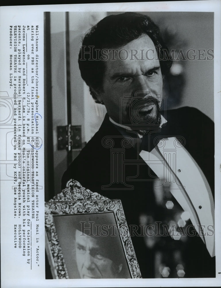 1978 Press Photo Michael Kidd as Paul Muni in &quot;Actor&quot; - mjp03669 - Historic Images