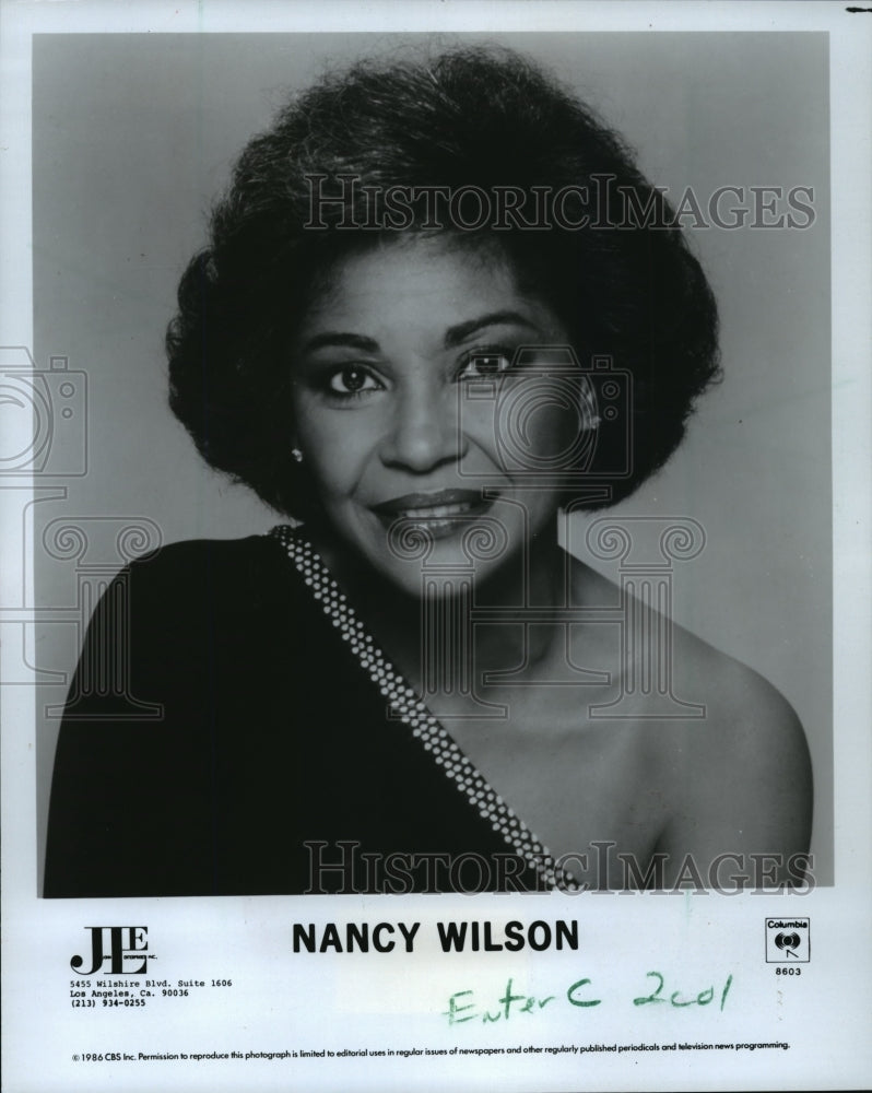 1986 Press Photo Nancy Wilson, singer - mjp03727- Historic Images