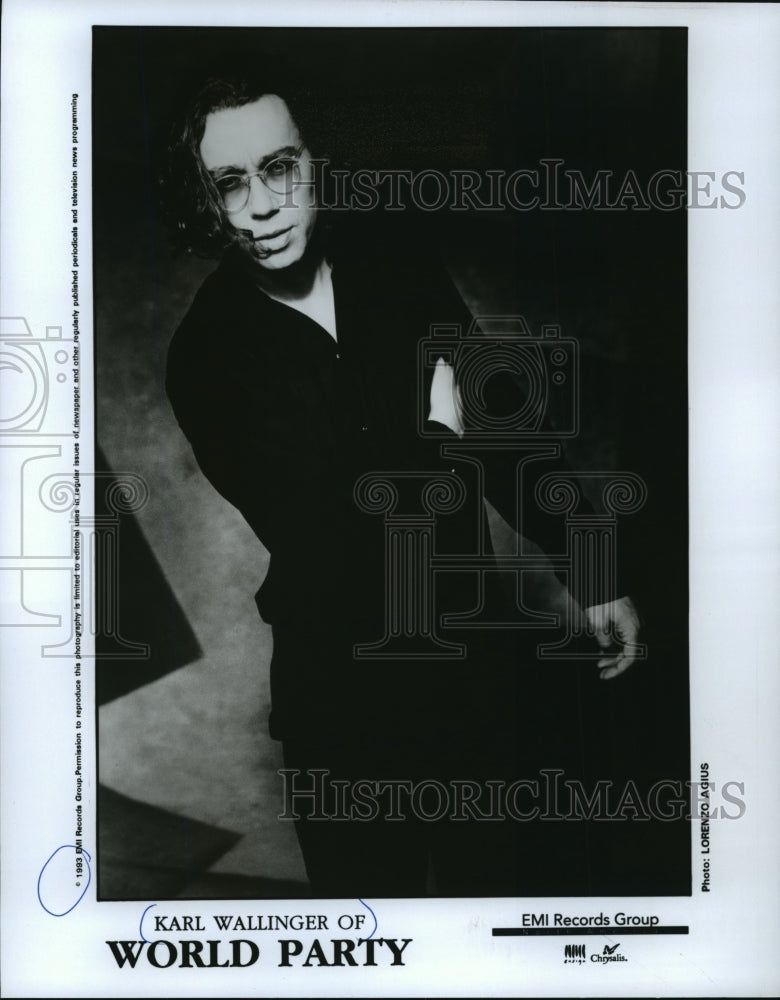 1993 Press Photo Karl Wallinger of World Party, Singer - mjp03777 - Historic Images