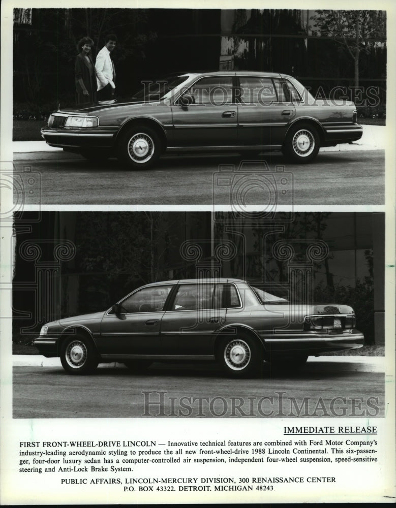 1988 Press Photo Lincoln Continental for 1988 - mjp04046- Historic Images