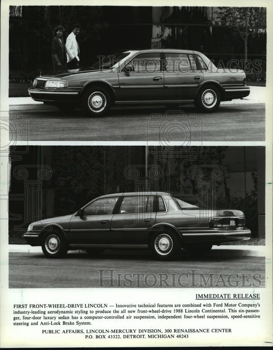 1988 Press Photo Lincoln Continental for 1988 - mjp04046- Historic Images