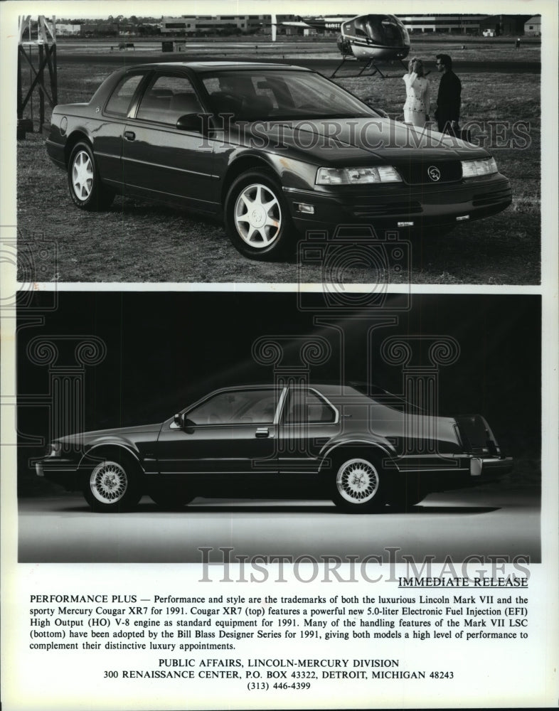 1991 Press Photo 1991 Lincoln Mark Vii Designated Bill Blass Designer Series - Historic Images