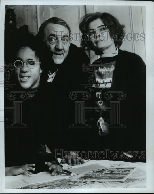 1980 Press Photo Terry Wiles, Brian Pringle Judi Dench in On Giant's Shoulders. - Historic Images