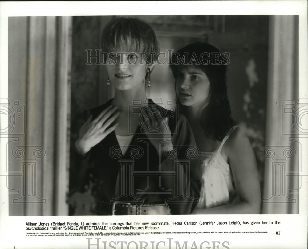 1992, Bridget Fonda and Jennifer Jason Leigh in Single White Female. - Historic Images