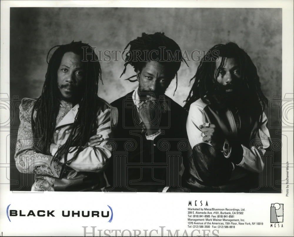 Press Photo Black Uhuru, Jamaican reggae group. - mjp04410 - Historic Images