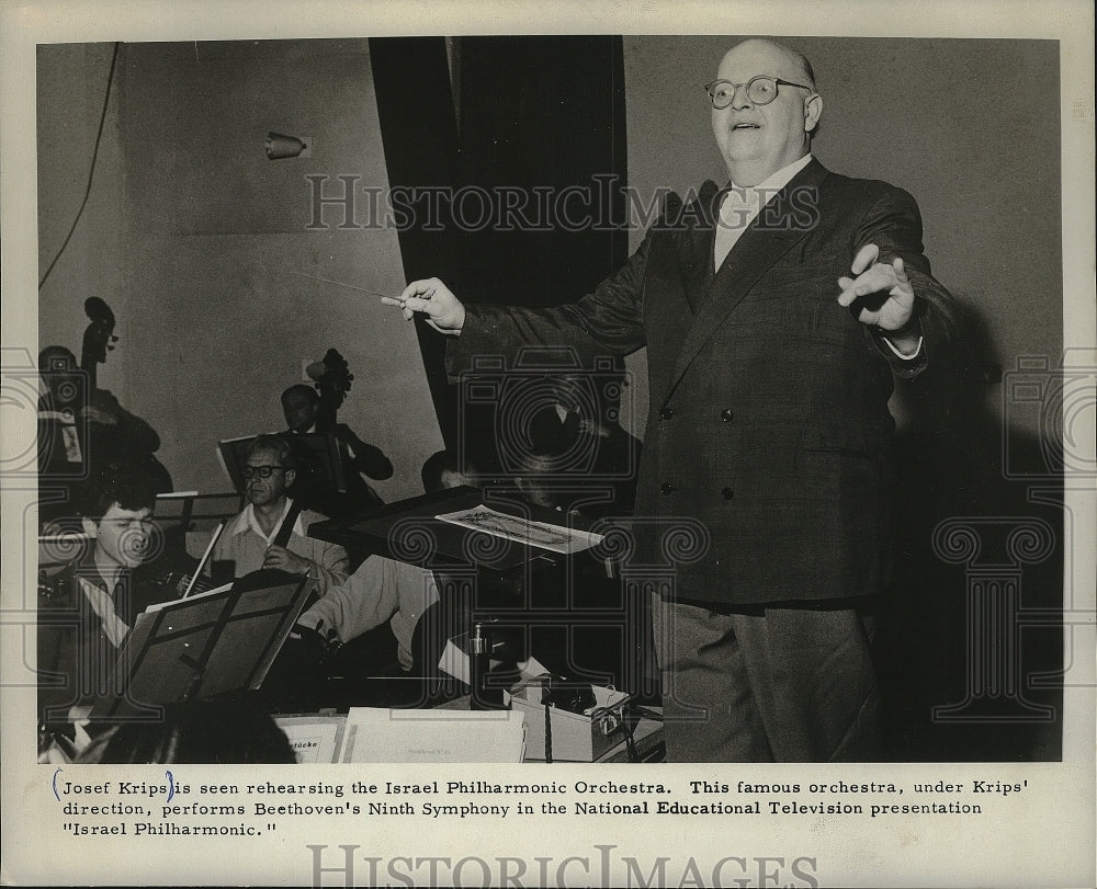 1967 Press Photo Josef Krips, conductor with the Israel Philharmonic Orchestra. - Historic Images