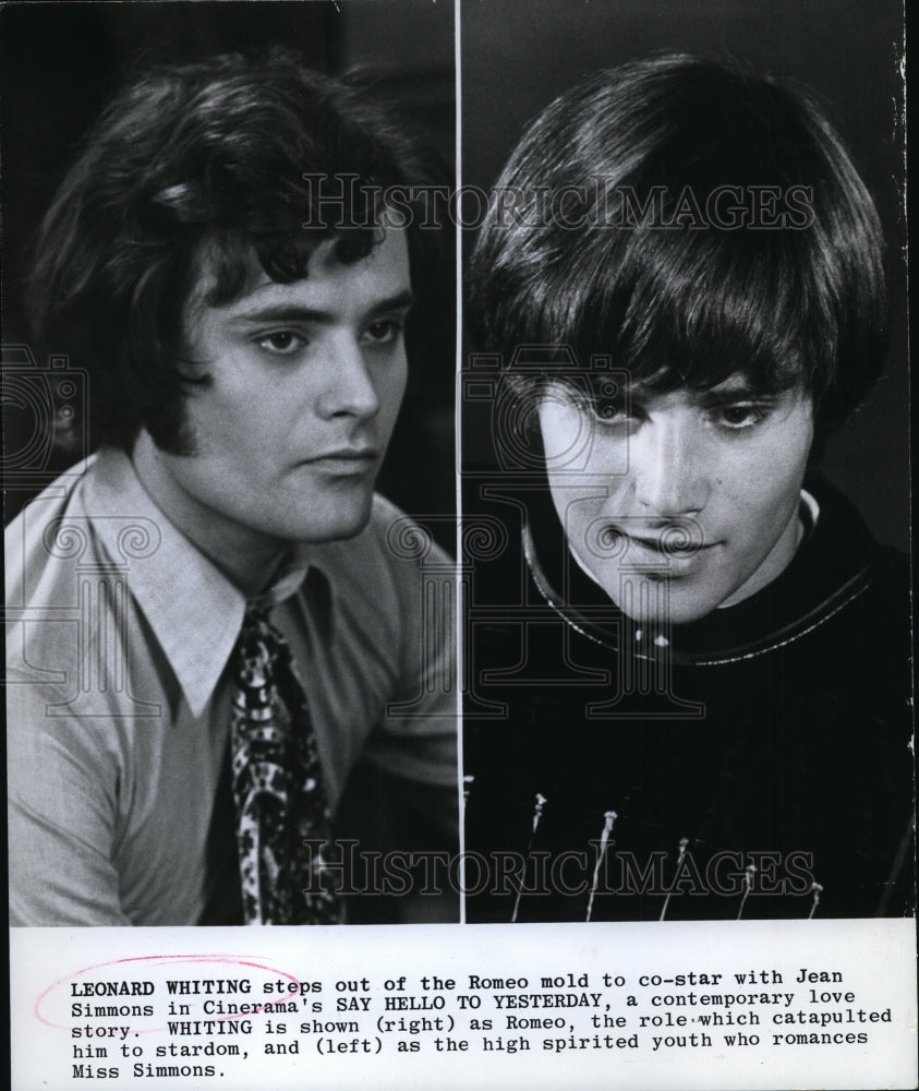 1971 Press Photo Leonard Whiting as Romeo and in Say Hello to Yesterday. - Historic Images