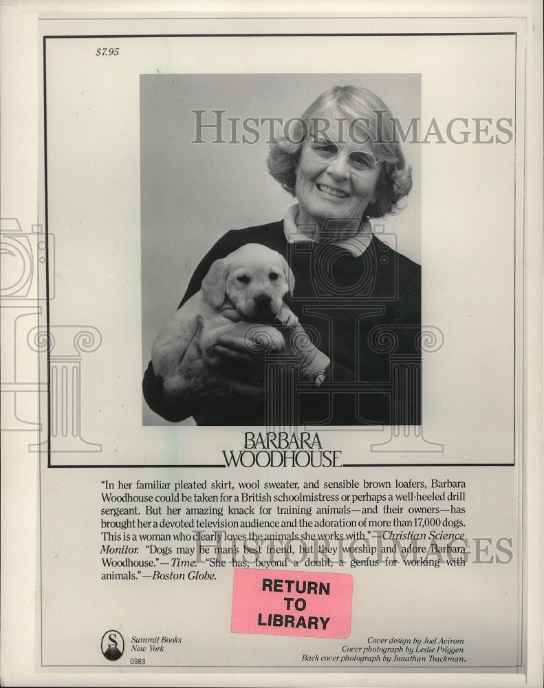 1983 Press Photo Barbara Woodhouse, dog trainer, author and television host. - Historic Images