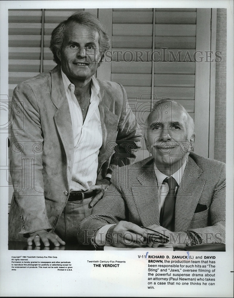 1982 Press Photo David Brown and Richard Zanuck producers for The Verdict.- Historic Images