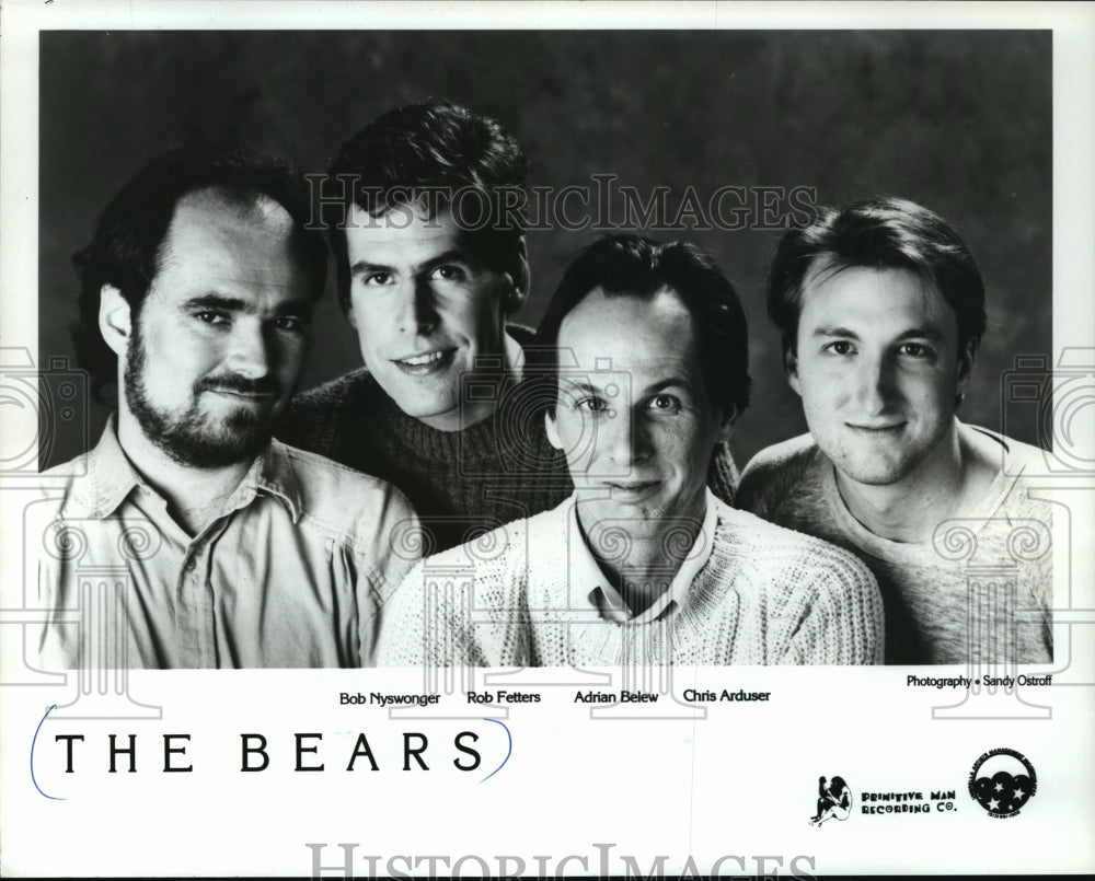 1988 Press Photo Bob Nyswonger, Rob Fetters &amp; Adrian Belew of The Bears. - Historic Images