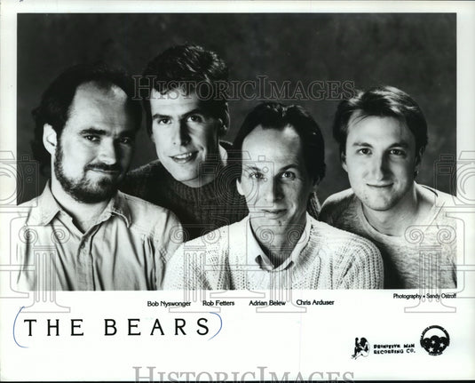 1988 Press Photo Bob Nyswonger, Rob Fetters & Adrian Belew of The Bears. - Historic Images