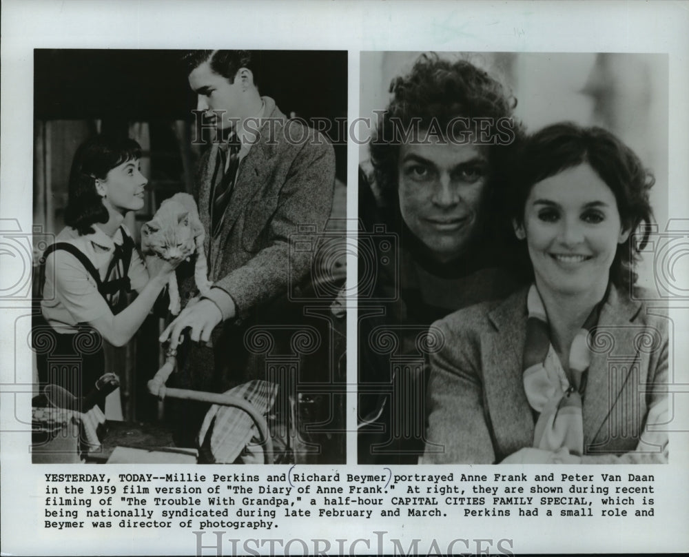 1987, Millie Perkins and Richard Beymer in The Trouble with Grandpa. - Historic Images