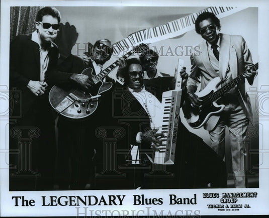 1988 Press Photo Madison Slim, Louis Meyers & members of Legendary Blues Band. - Historic Images