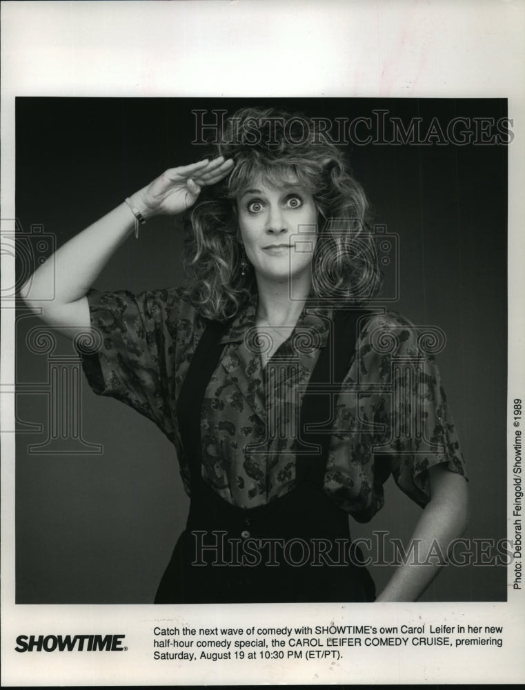 1989 Press Photo Carol Leifer stars on the Carol Leifer Comedy Cruise. - Historic Images