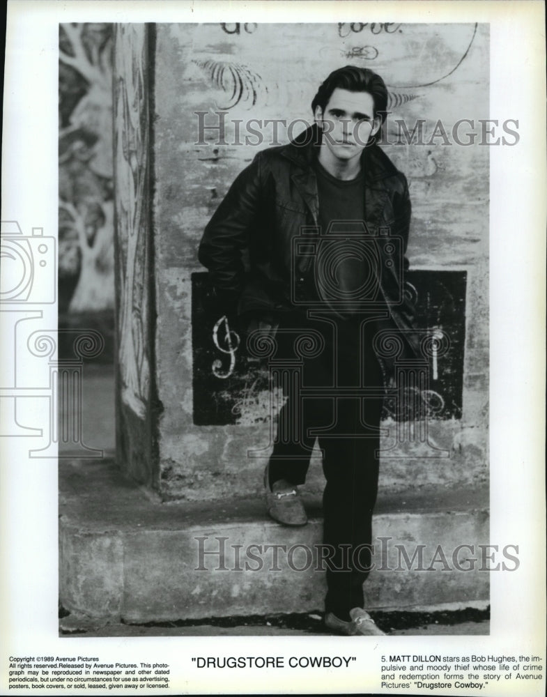 1989 Press Photo Matt Dillon stars in Drugstore Cowboy. - mjp06243- Historic Images