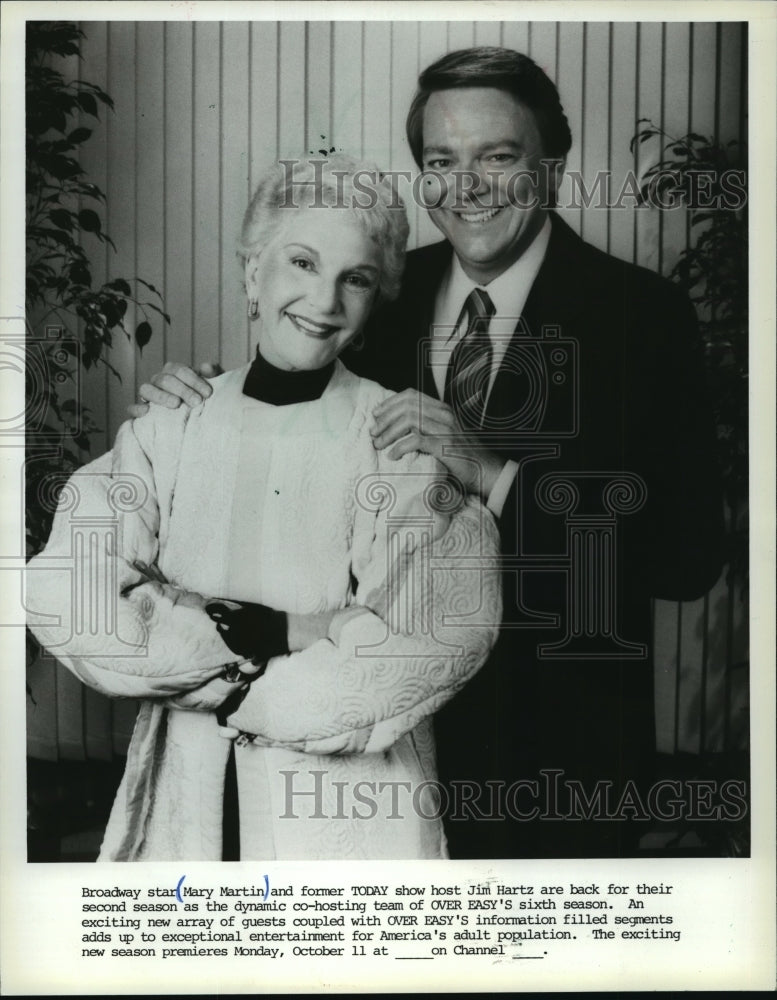 1982, Mary Martin and Jim Hartz host Over Easy. - mjp06449 - Historic Images