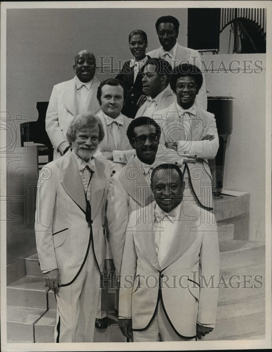 1976 Press Photo Lionel Hampton, Gerry Mulligan & Max Roach on CBS Festival.-Historic Images