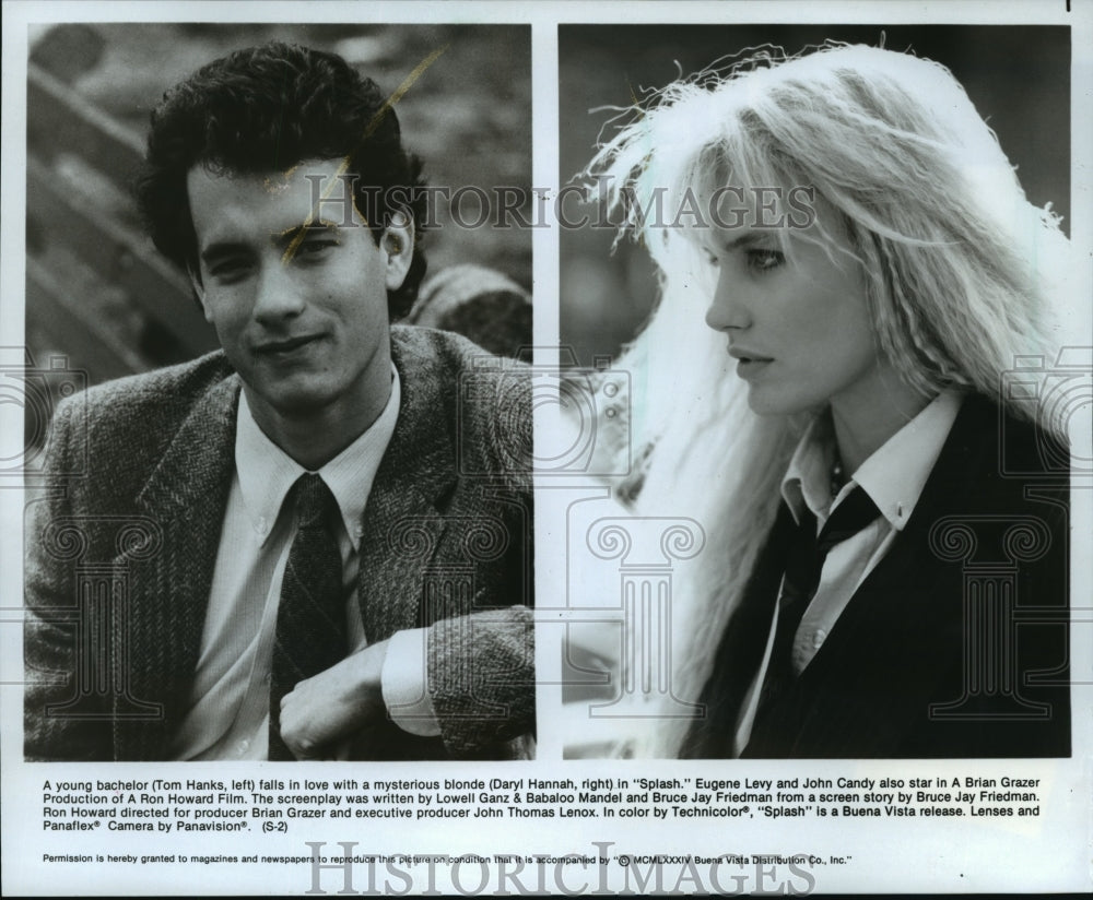 1984 Press Photo Tom Hanks and Daryl Hannah in &quot;Splash&quot; - mjp06954- Historic Images