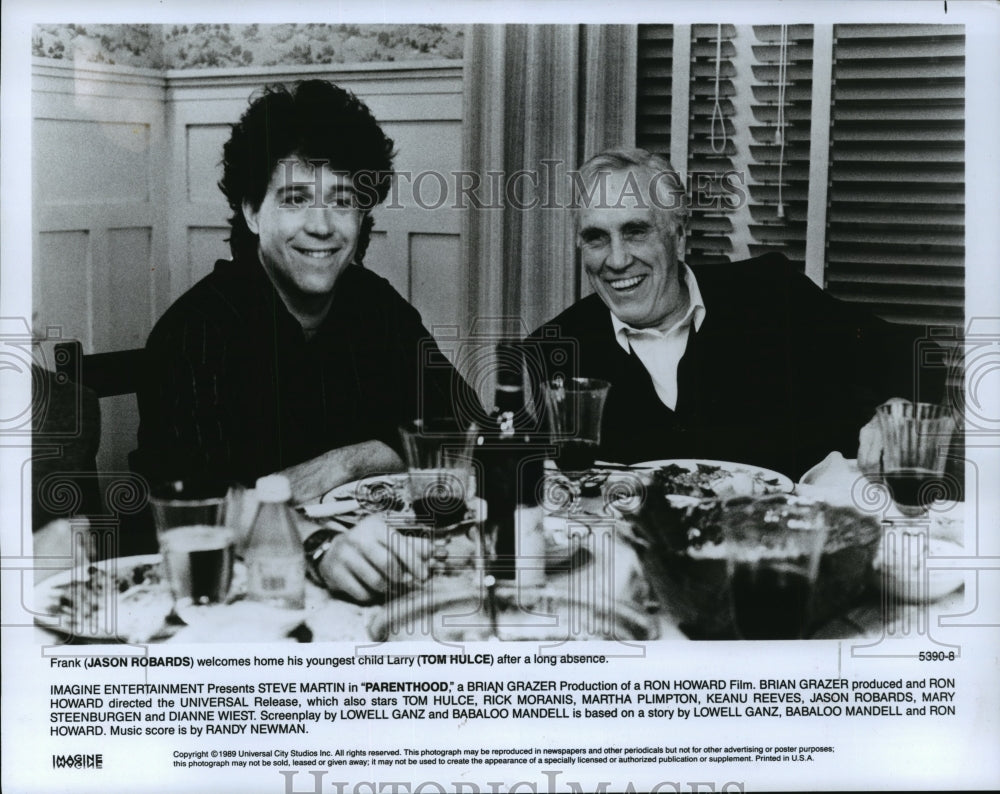 1989, Jason Robards and Tom Hulce in "Parenthood" - mjp07014 - Historic Images