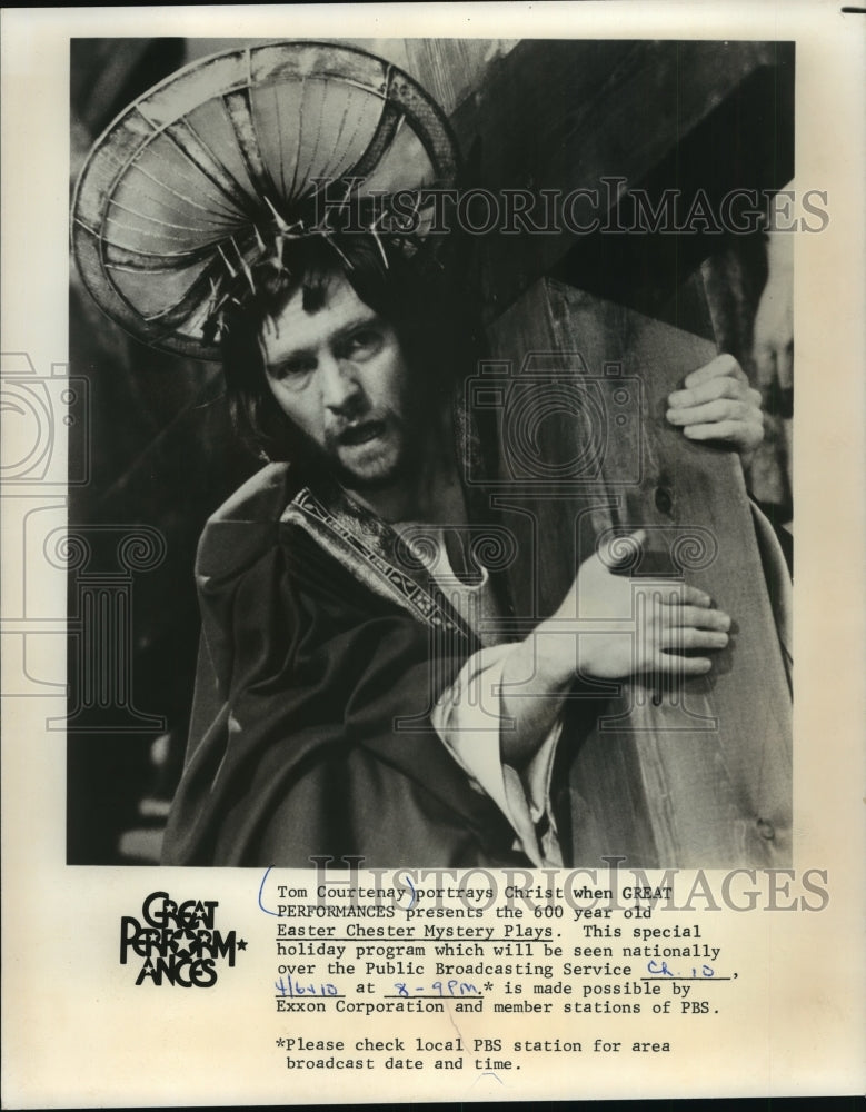 1977 Press Photo Tom Courtenay as Christ on &quot;Easter Chester Mystery Plays&quot; - Historic Images