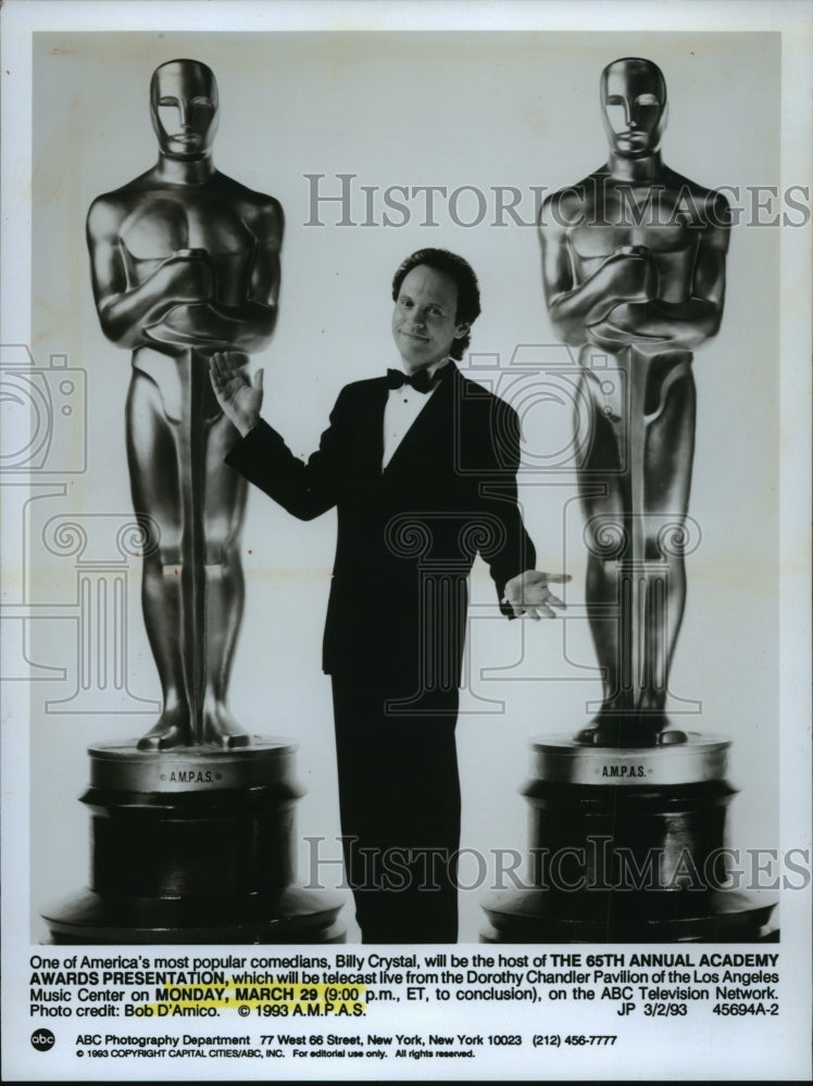 1993, Billy Crystal Hosts the 65th Annual Academy Awards Presentation - Historic Images