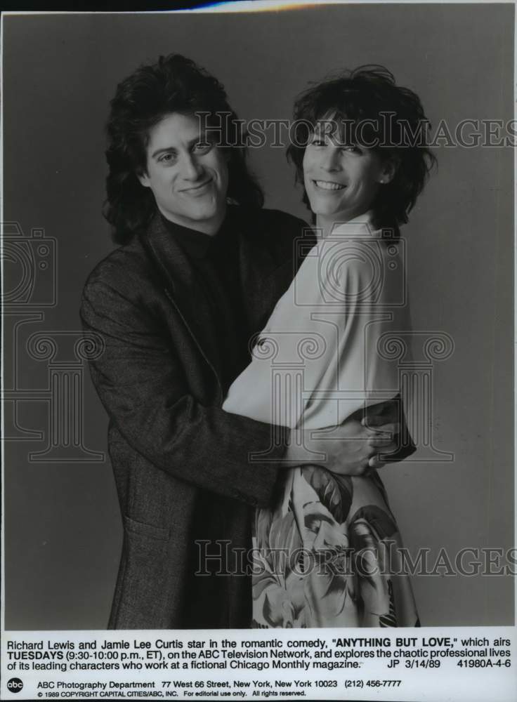 1989 Press Photo Jamie Lee Curtis And Richard Lewis In ABC's 'Anything For Love' - Historic Images