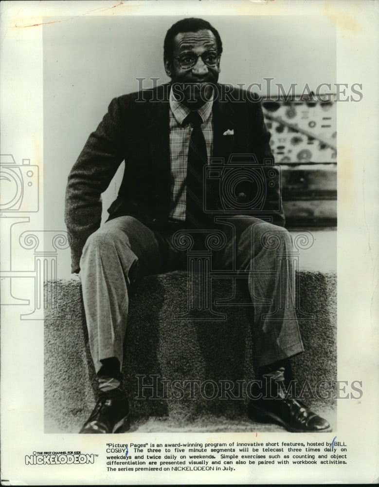 1986 Press Photo Bill Cosby Hosts &quot;Picture Pages&quot; - mjp07739 - Historic Images