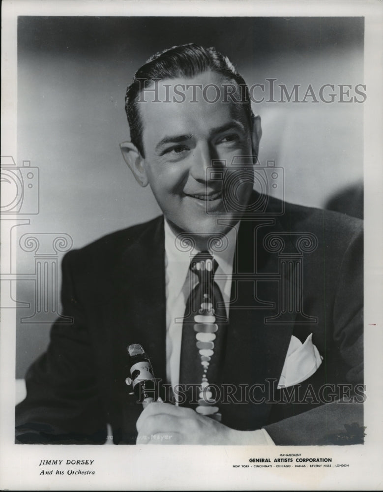 1953 Press Photo Jimmy Dorsey Brings His Band of Musicians to Milwaukee - Historic Images