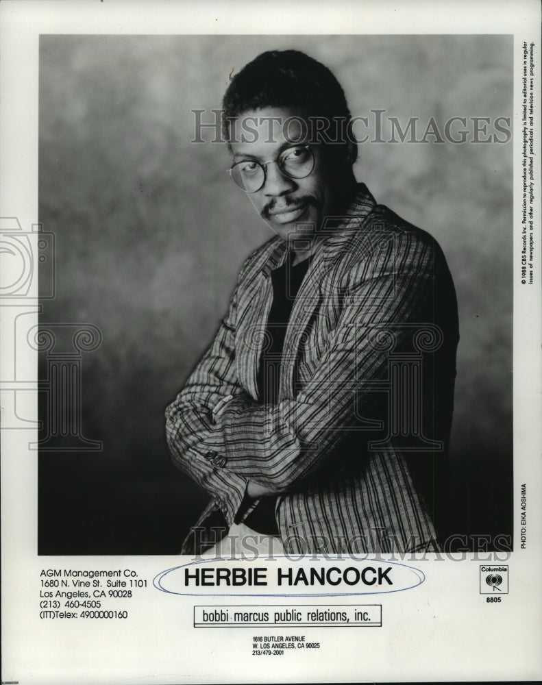 1988 Press Photo Portrait of Herbie Hancock - mjp07916- Historic Images