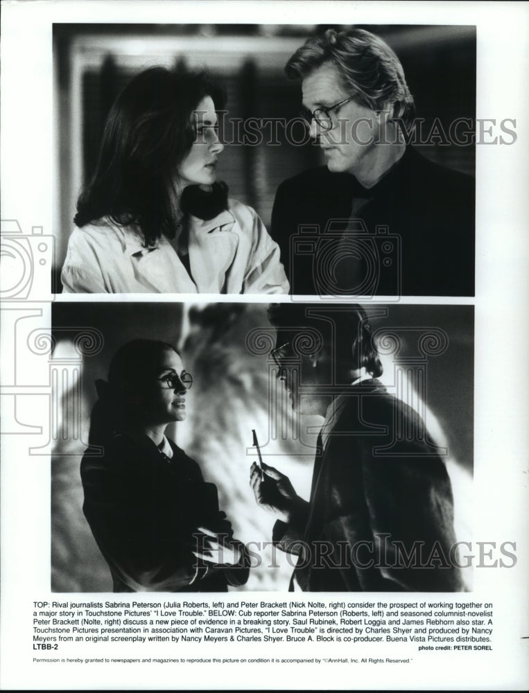 Press Photo Julia Roberts and Nick Nolte star in &quot;I Love Trouble&quot; - mjp08052 - Historic Images